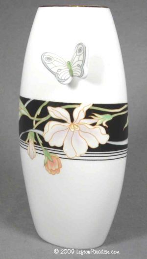 Graceful White Vase with Butterfly - 5706