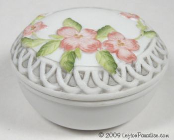 Round Trinket Box, Dogwood Flowers - TWM05162
