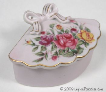 Pink Fan-Shaped Trinket Box - 574