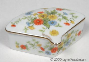 Fan-Shaped Trinket Box with Violets - 1952