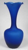 Cobalt Blue Satin Glass Vase