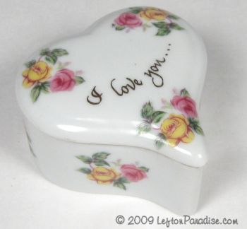 Heart-Shaped Trinket Box, Roses - 1018