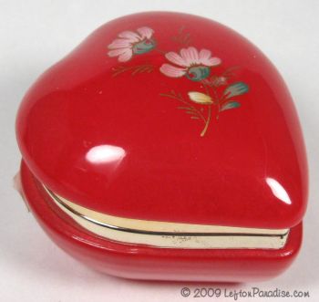 Red Alabaster Heart-Shaped Trinket Box