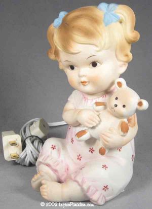 Little Girl with Teddy Bear Nightlight - 6709