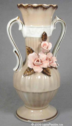Mocha-Colored Urn Vase with Roses
