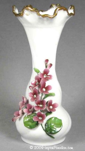 White Vase with Lilacs and Rhinestones - 137